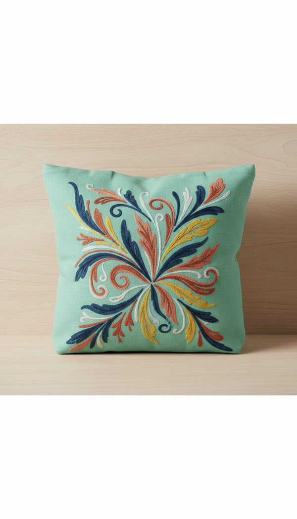 Fresh Mint Embroidered Tote Bag